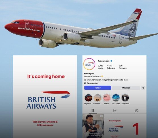 pariu onorat de vikingi norwegian air si a schimbat poza de profil de pe instagram cu cea a british airways 6a54a06910d55